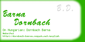 barna dornbach business card